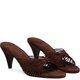Brown Strappy Heeled Mules