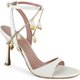 Ivory Strappy Heels with Crystal Anklet Chain