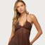 Brown Beaded Halter Babydoll Top