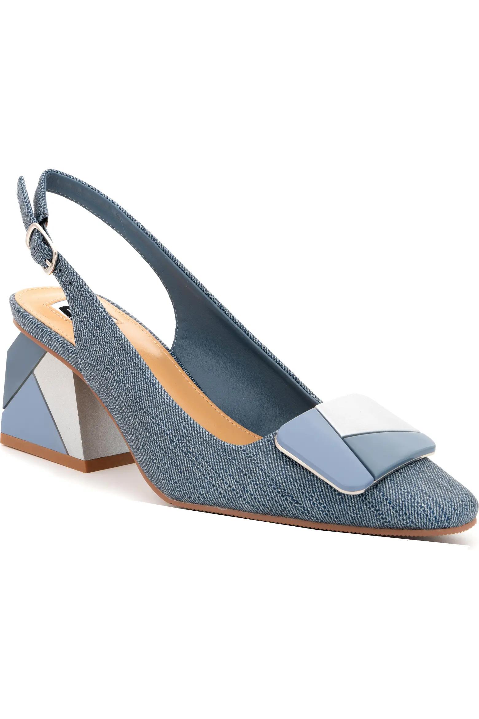 Blue Slingback Heels