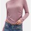 Mauve Striped Ruched Top