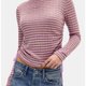 Mauve Striped Ruched Top