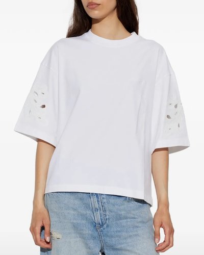 Weißes distressed Oversize-T-Shirt