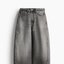 Faded Grey Wide-Leg Jeans