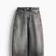 Faded Grey Wide-Leg Jeans
