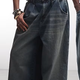 Dark-Wash Wide-Leg Jeans
