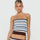 Striped Strapless Knit Top