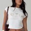 White Graphic Fitted T-Shirt