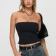 Schwarzes trägerloses Bandeau-Top