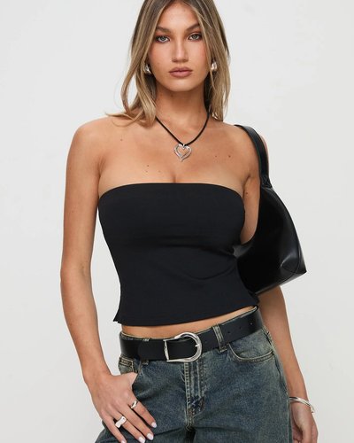 Black Strapless Tube Top