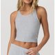 Grey Racerback Crop Tank