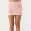 Pink Embellished Knit Mini Skirt