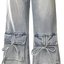 Light Wash Heart-Pocket Wide-Leg Jeans
