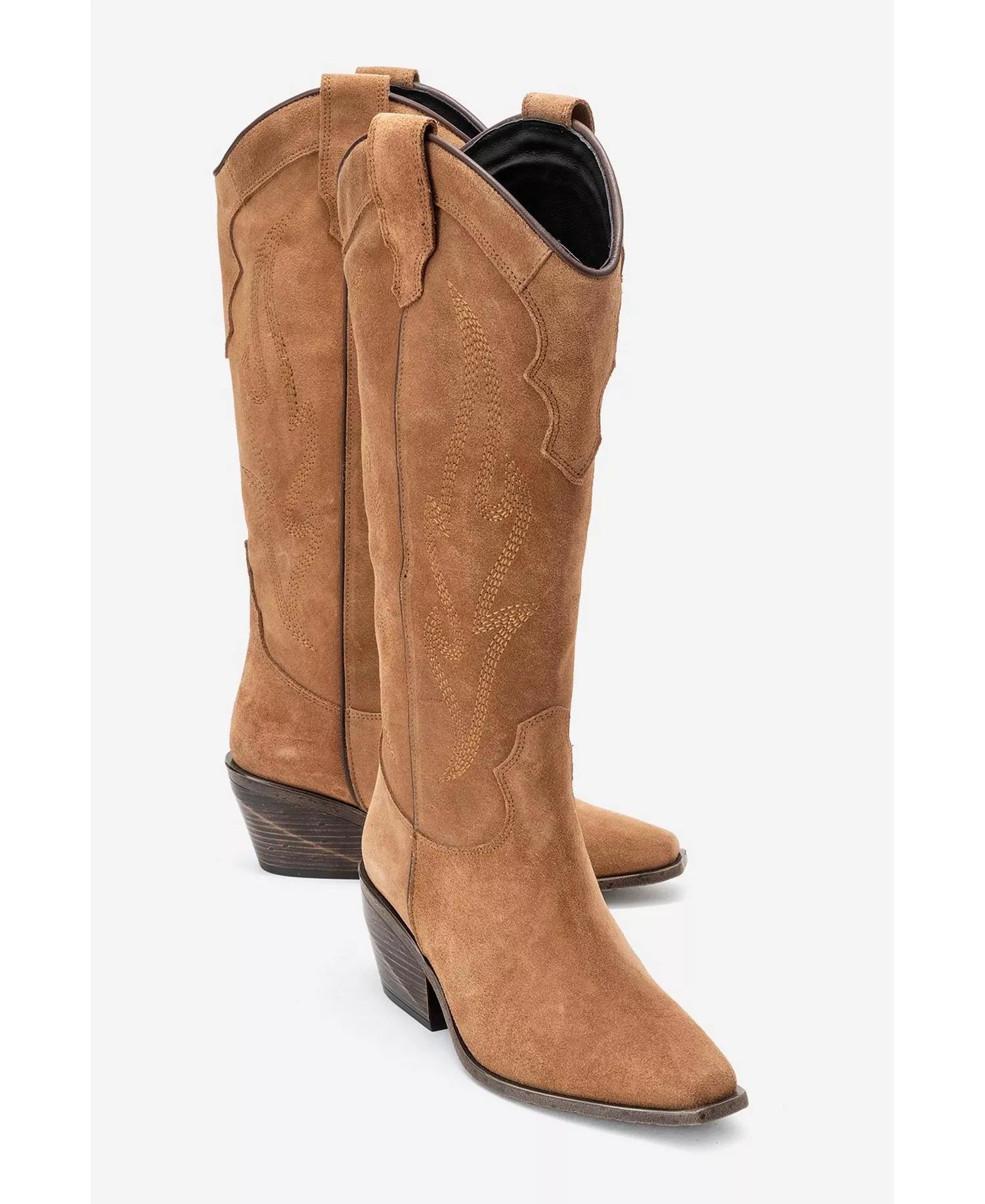 Tan Suede Western Boots