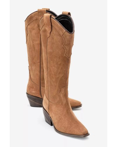 Tan Suede Western Boots