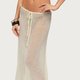 Cream Open-Knit Midi Skirt
