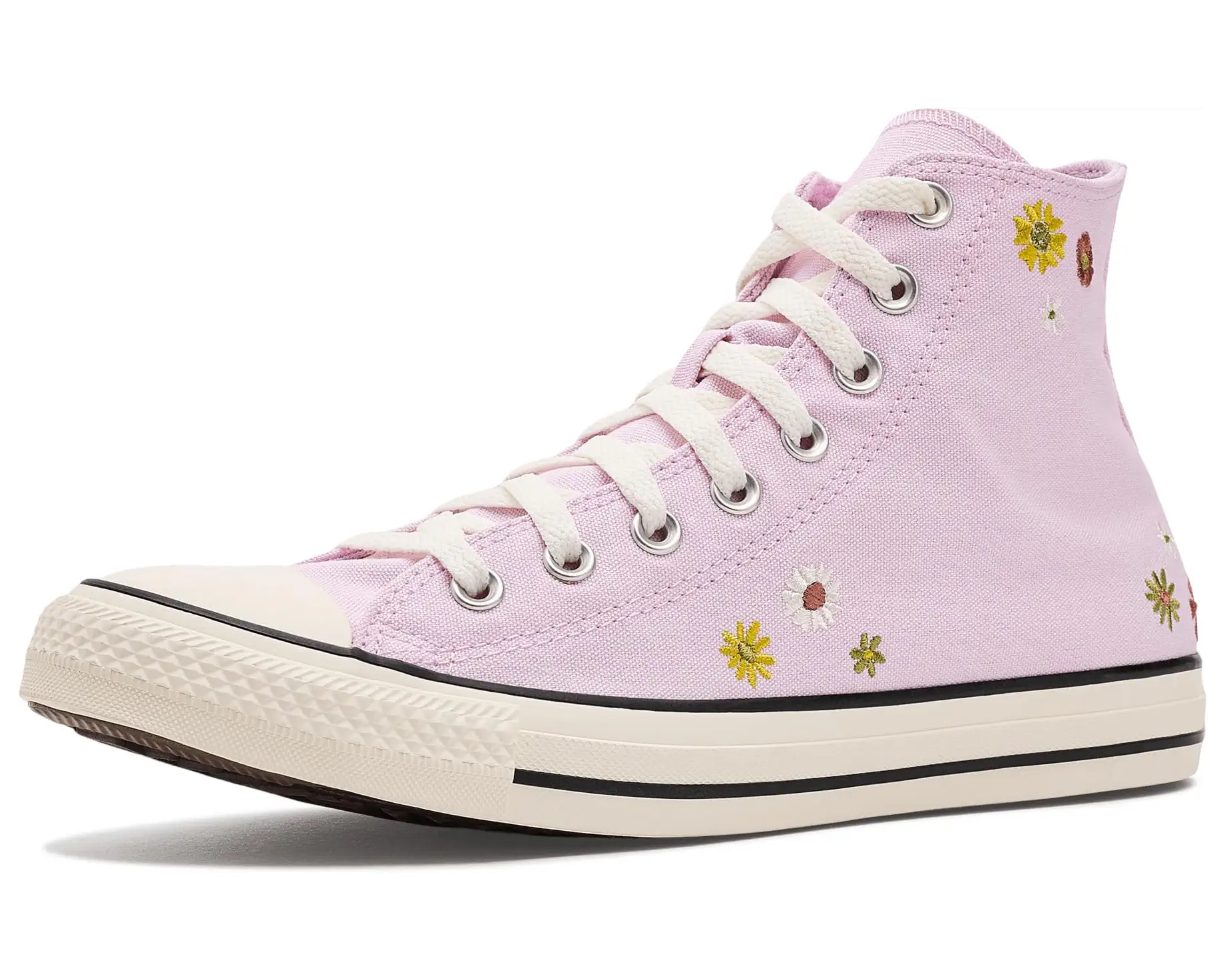 Pink Floral High-Top Sneakers