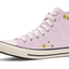Pink Floral High-Top Sneakers