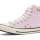 Pink Floral High-Top Sneakers