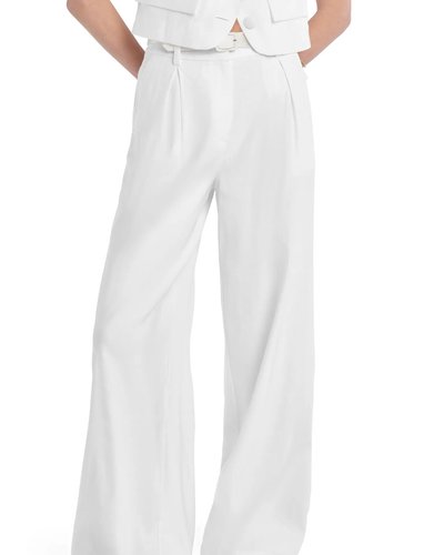 Weiße Wide-Leg-Hose mit Bundfalten