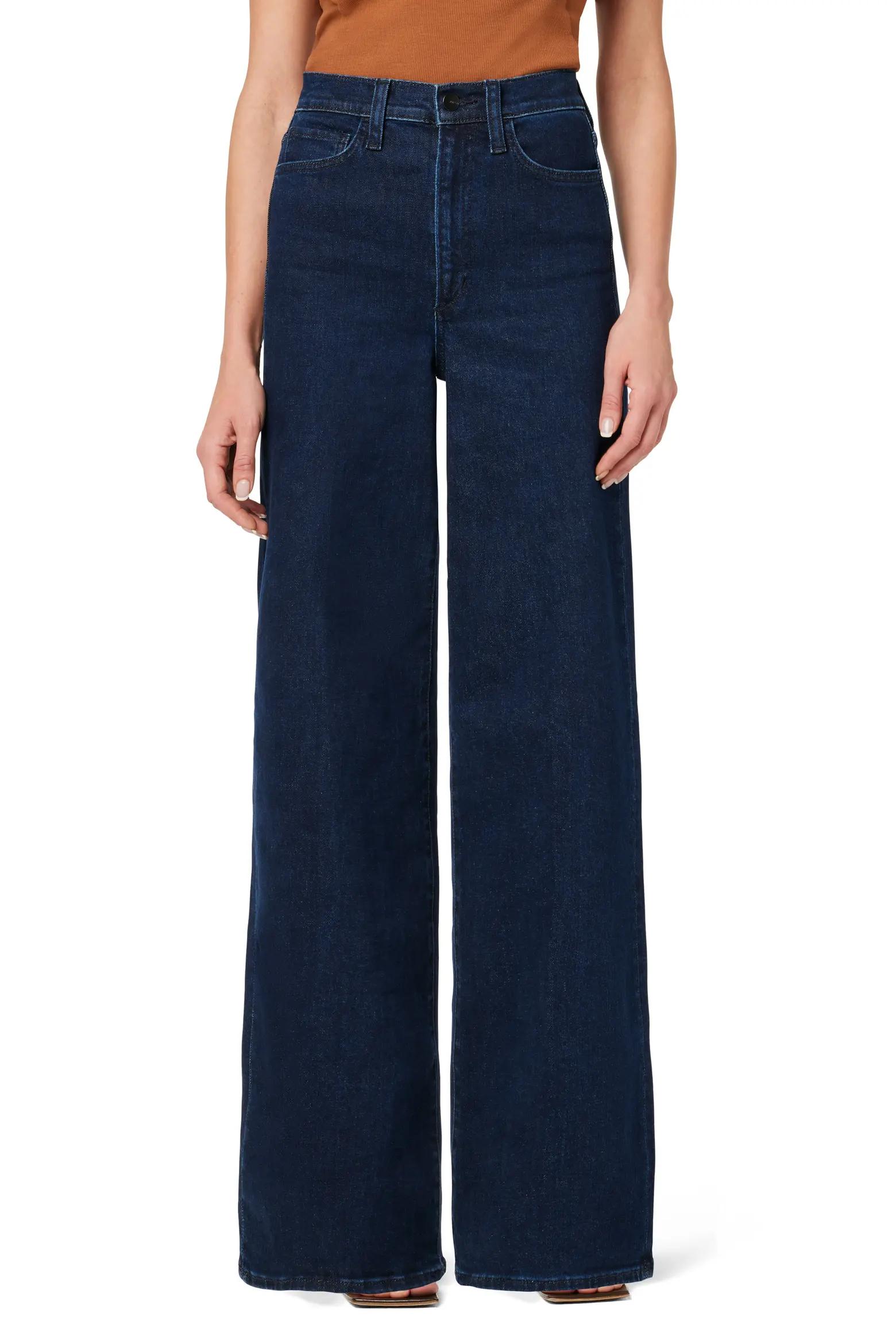 Dark Blue Wide-Leg Jeans
