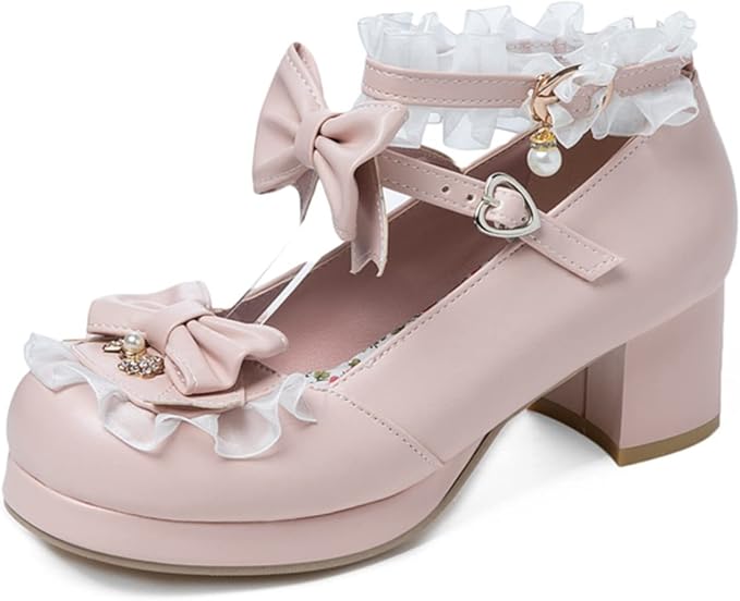 Pink Mary Jane Platform Heels