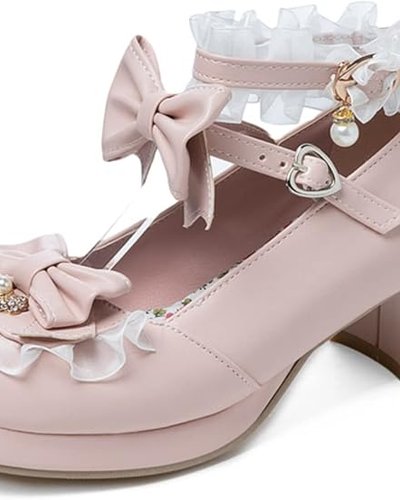 Pink Mary Jane Platform Heels