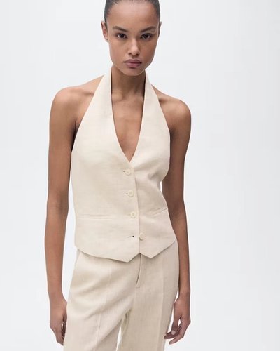 Ivory Halter Waistcoat Top