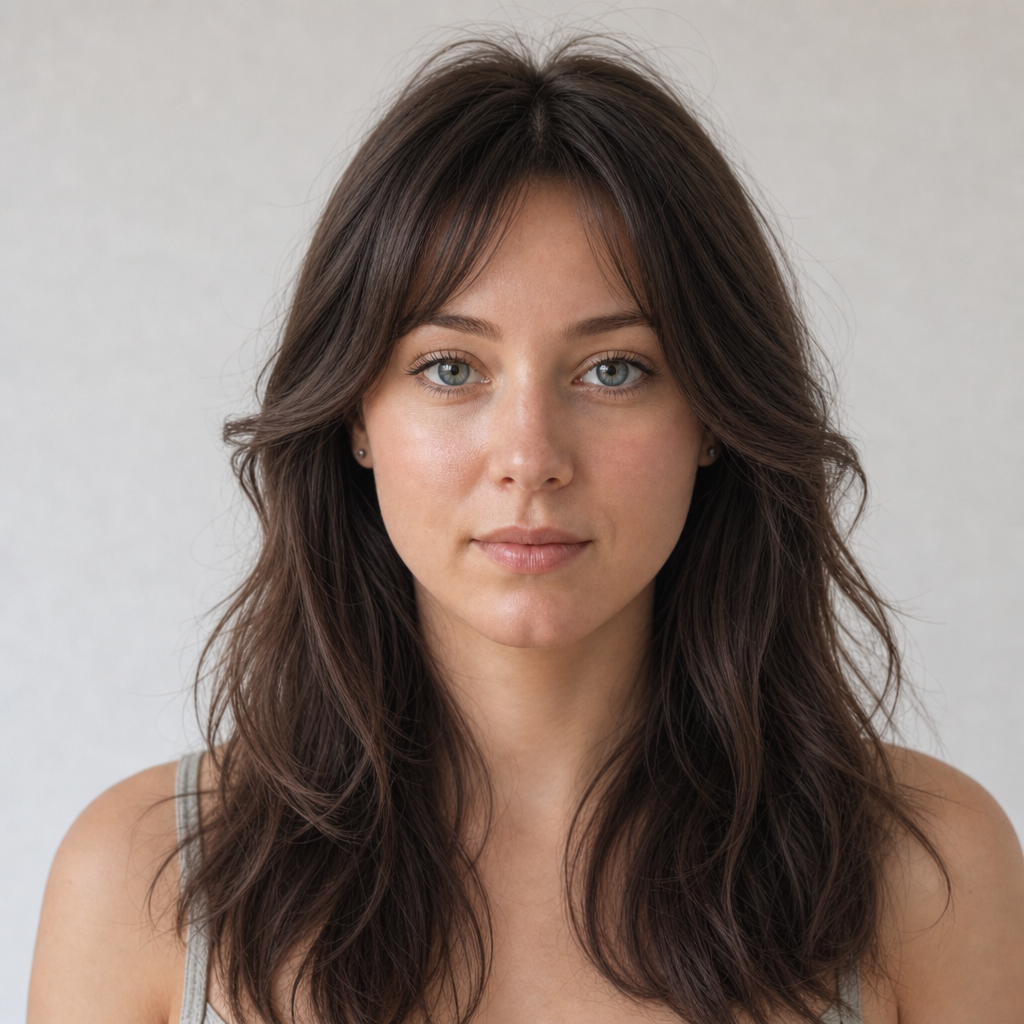 Long Wavy Layers with Bangs
