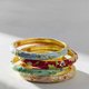 Enamel Floral Bangle Set
