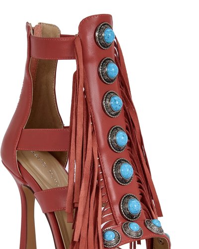 Burgundy Fringe Heels