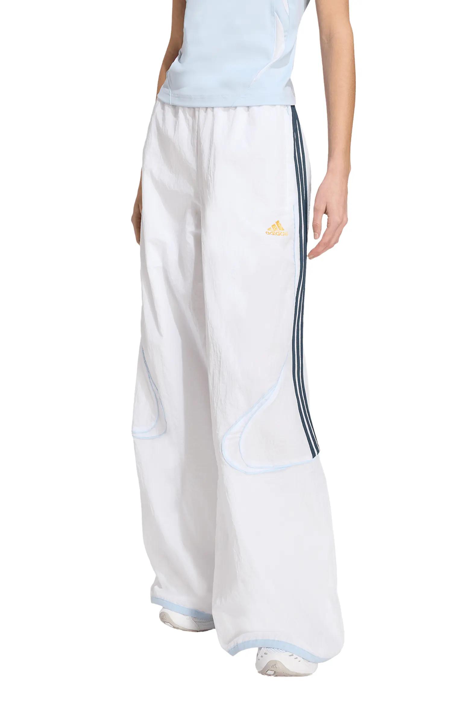White Wide-Leg Track Pants