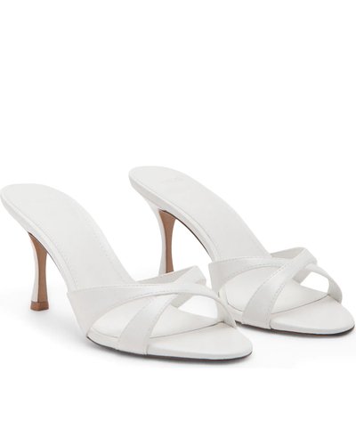 White Bow Heeled Mules