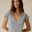 Grey V-Neck Fitted T-Shirt