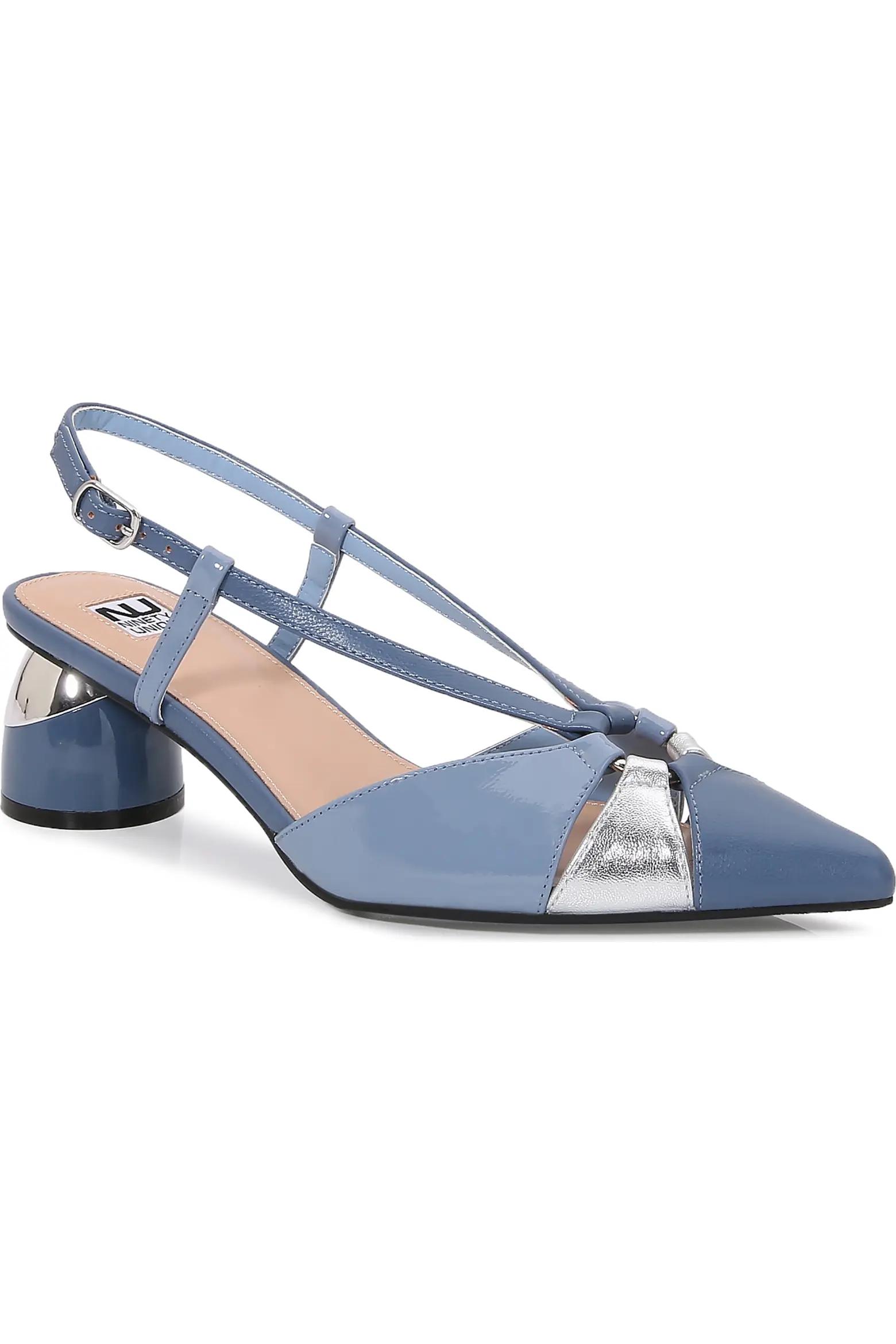 Blue Slingback Kitten Heels