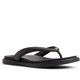 Black Leather Flip-Flop Sandals