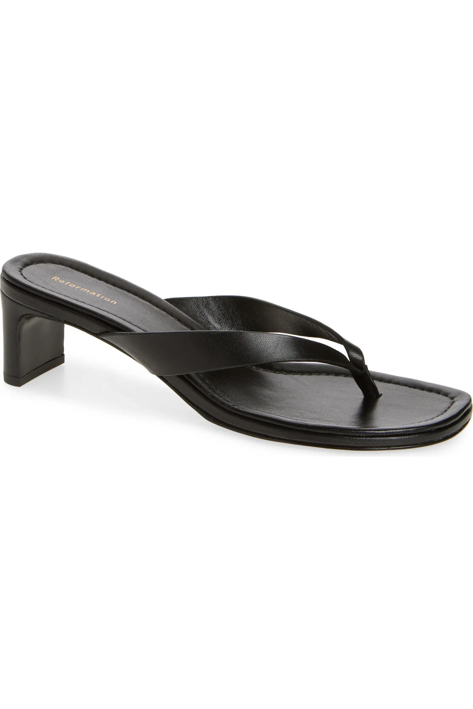 Black Heeled Flip-Flops