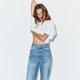 Mid-Wash Wide-Leg Jeans