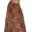 Brown Patchwork Tiered Maxi Skirt