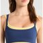 Navy Contrast-Trim Sports Bra