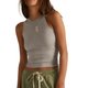 Grey Ribbed Racerback Tank