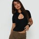 Black Cutout Fitted Top