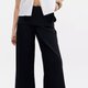 Black Fold-Over Wide-Leg Pants