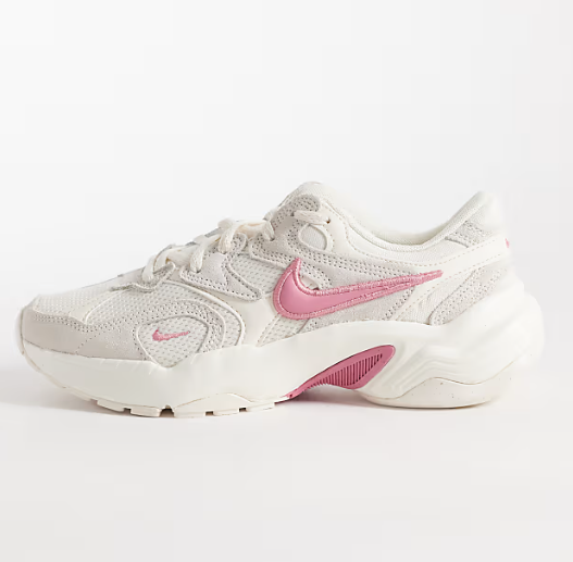 White and Pink Running Sneakers