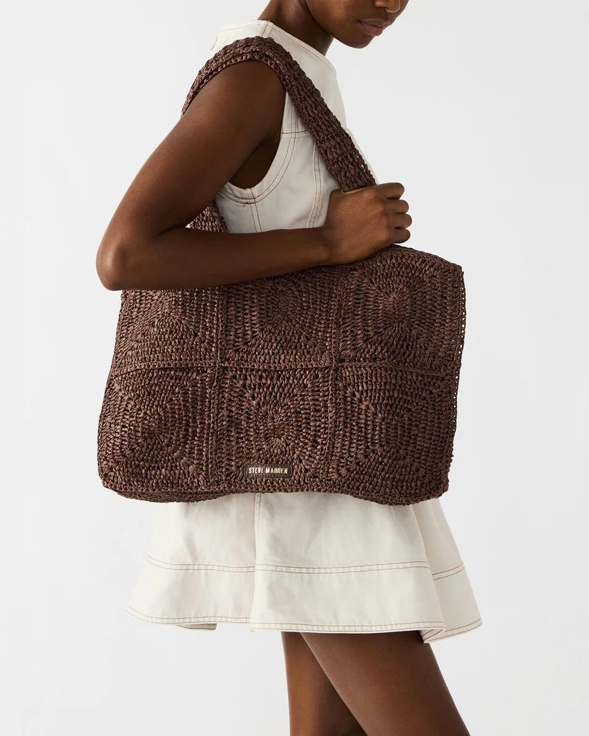Brown Woven Tote Bag