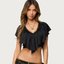 Black Ruffle Crop Top