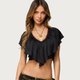 Black Ruffle Crop Top