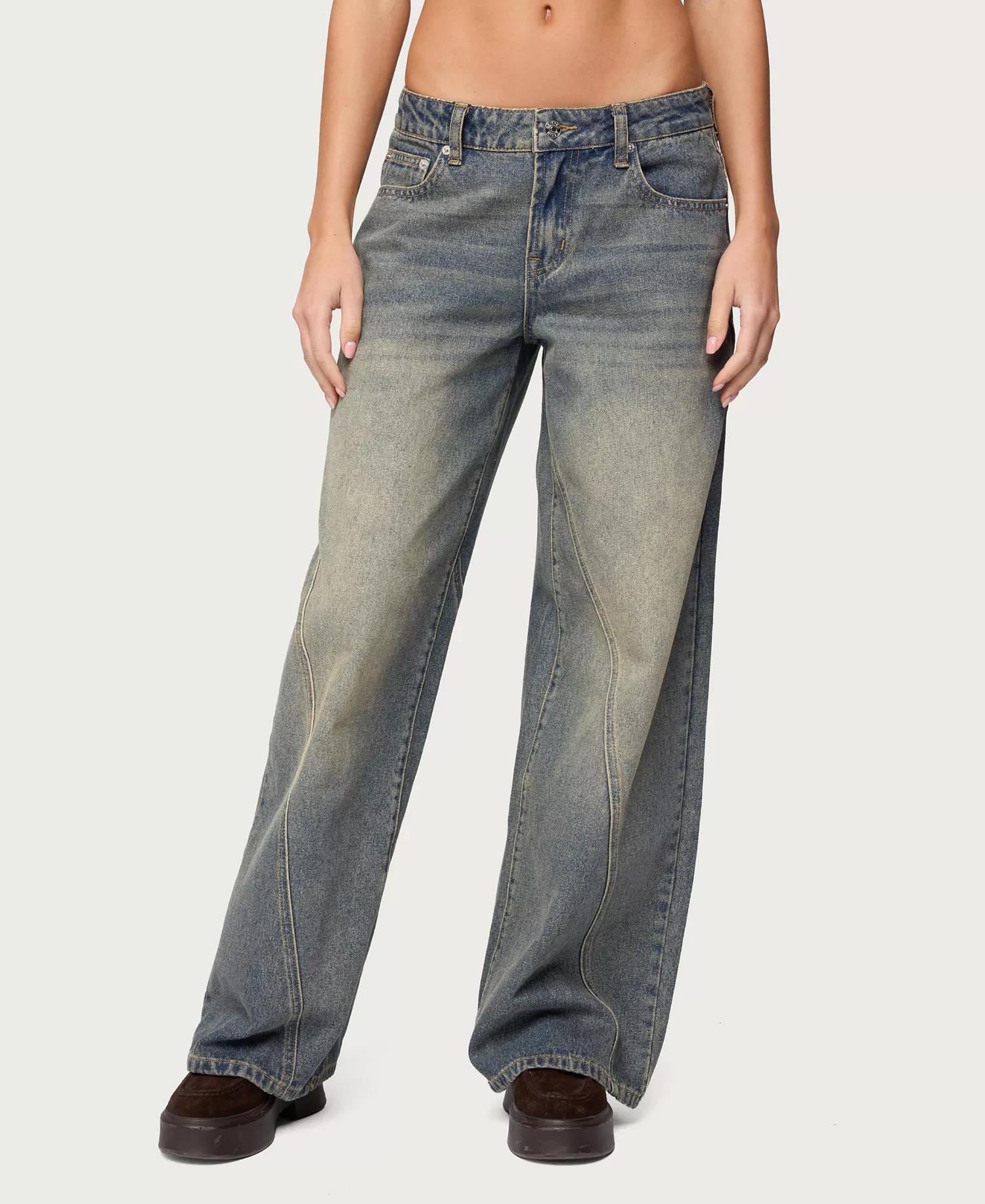 Wide-Leg Denim Jeans