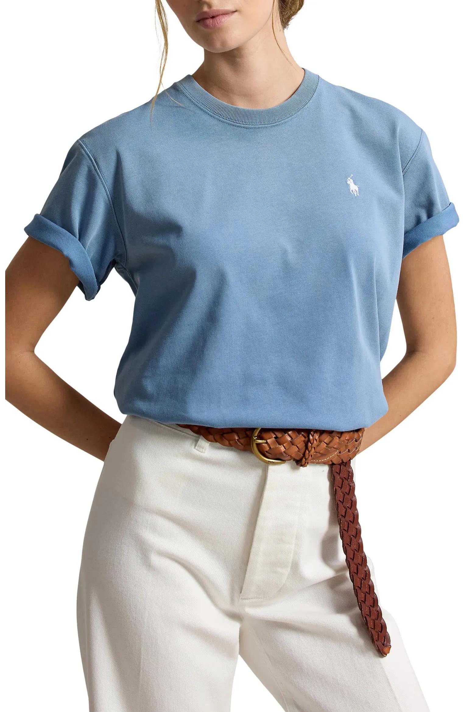 Blue Relaxed Crew-Neck Tee