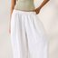 White Linen Wide-Leg Trousers